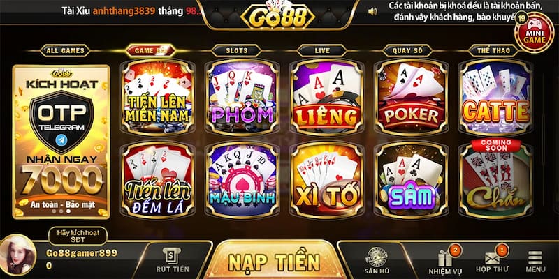 Tổng quan về Sòng bài trực tuyến GO88
